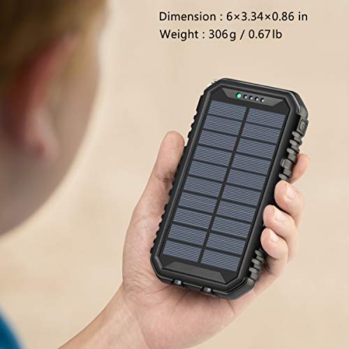 ADDTOP Caricabatterie Solare Portatile Power Bank