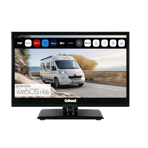 Gelhard Smart TV GTV1625 Smart TV mit WebOS & Bluetooth DVB-S2/C/T2 (Kabel/Satellit/Terrestrisch) & Streaming für 12 Volt / 24 Volt / 230Volt Full HD, Wi-Fi, HDMI für Wohnmobile/LKW/Boot & Zuhause