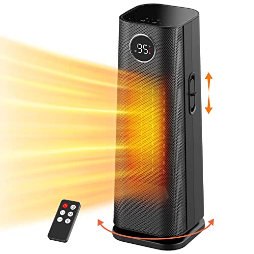 Kopbeau Electric & Portable Remote Space Heater W/Thermostat, 1500W Oscillating Ceramic Tower Heater With 24Hrs Timer For Livingroom Office Bedroom, Stove & Fireplace Accessories Replacement Parts #TOP11