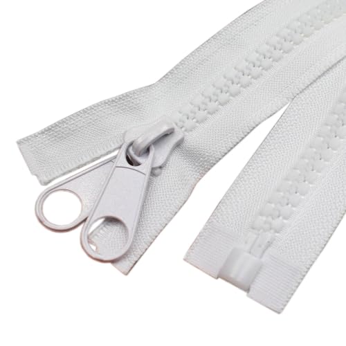 Fermeture éclair plastique blanc robuste de 254 cm pour auvent et grande tente de camping