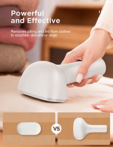 Vasson 2023 Upgraded Fabric Shaver, Rechargeable Lint Remover, Sweater Shavers To Remove Pilling, Electric Lint Shaver, Sweater Defuzzer, Pilling Remover For Clothes And Furniture (Ivory White) #TOP1