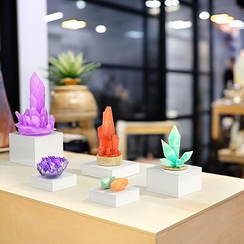 NIUBEE Buffet Risers, Food Display Stands for Party, 3PCS Acrylic Risers for Display Cake Collectible Jewelry Figures Show, White Cube Dessert Table Display Nesting Riser with Hollow Bottoms 8"x9"x10" by NIUBEE - Image 6