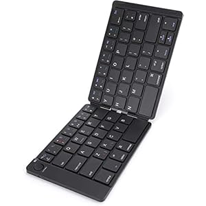 Joyzy Folding Keyboard Portable Bluetooth Keyboard Foldable Wireless Keyboard for IOS or Android or Windows Tablets Smartphones iPhone iPad Laptops PC Pocket Mini Size QWERTY UK Keyboard