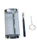 Cylindre en treillis métallique roulant for un chauffage uniforme des aliments grillés.