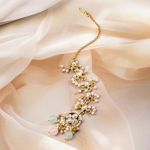 Image of Rubans Beads Necklace Set Gold Plated Traditional Jewellery Gift for Women & Girls