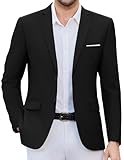 COOFANDY Mens Causal Blazer Two Button Suit Jackets Lightweight Slim Fit Sports Coats, Black, Large