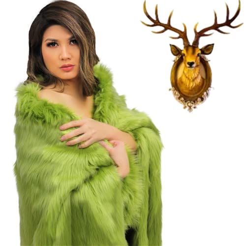 Luxurious Olive Green Faux Fur Throw, Custom Hand Made, Designer Throw Blanket, Bedspread, Comforter, Minky Lined Made in America (Queen)