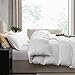 Hearth & Harbor Queen Duvet Cover Set - Queen Soft Prewashed White Duvet Cover, 3 Piece Set with Zipper Closure, 1 Duvet Cover 90x90 inches and 2 Pillow Shams