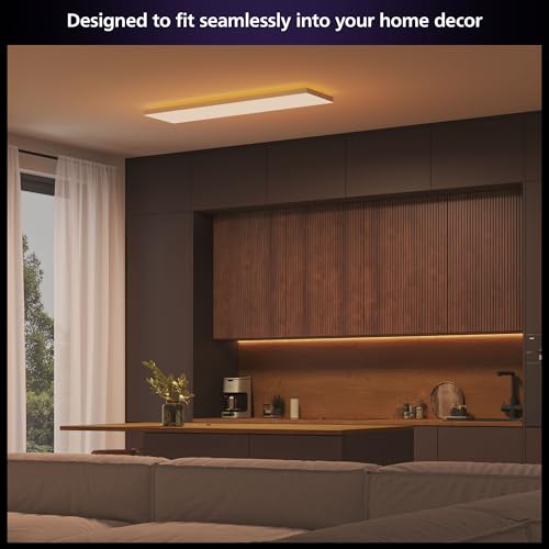 Image of Philips Hue Datura Smart Ceiling Panel (Rectangular 11.81in x 47.24in) White & Color LED Ceiling Light, Bluetooth Compatible,Voice Control with Alexa, Apple Home & Google Assistant