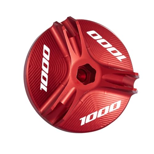 Bouchon huile M20 protection réservoir frein GSXS1000 en aluminium anodisé rouge étanche