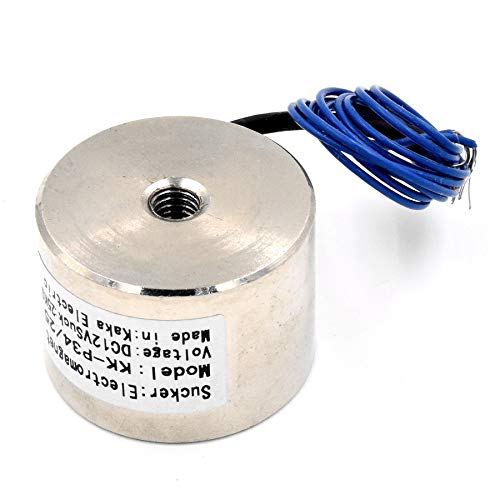 DC 12V 180N 39LB/18Kg Suction Holding sucker round electric Magnet Solenoid lifting cylinder Electromagnet 34 x 25mm - Thumbnail 2
