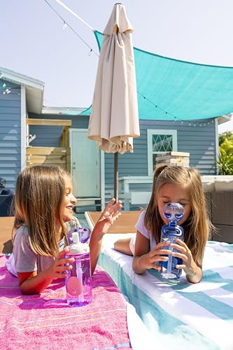 Ello 206-1620-201 Ellies 16Oz Plastic Kids Water Bottle With Straw And Built-In Carrying Handle And Leak-Proof Locking Lid thumb #1
