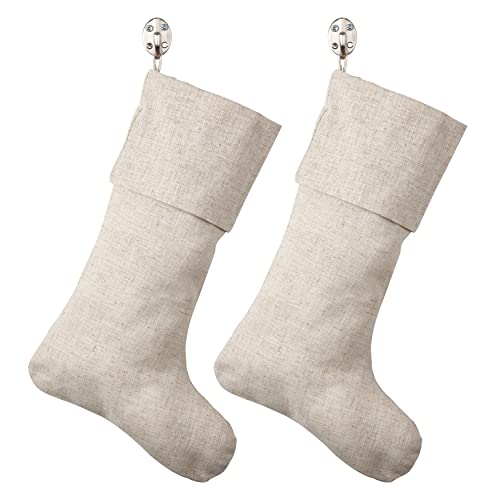 SARO LIFESTYLE 7'x15' Linen Christmas Stocking...
