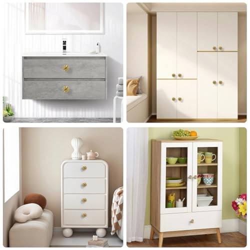 4 Stück Schrankknöpfe, Runder Einlochiger Griff, Gold Schubladen Knöpfe, Schrankknöpfe Mit Schrauben, Zinklegierung Möbelknöpfe, Gold Schrankknöpfem, Für Küchenschränke, Schublade, Kommoden, Truhen