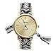 New Geneva Gold Dial Wool Knitted Alloy Chain Women Ladies Bracelet Watch Jewelry #4k