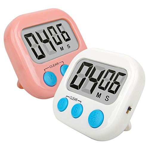 2 Pack Small Digital Timer for Kids Large Display and Loud Alarm Countdown