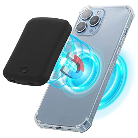 Magnetic Wireless Charger Power Bank,5000mAh Upgrade Portable Power Bank 15W Fast Charger Magnetic Battery Case Backup Power for iPhone 13/13 Mini/13 Pro/13 Pro Max/12Pro Max/12Mini Cover