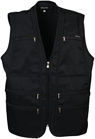 Beat the World Men's 9 Pockets Work Utility Vest Military Photo Safari Travel Vest Black L