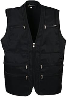 Beat the World Men's 9 Pockets Work Utility Vest Military Photo Safari Travel Vest Black L