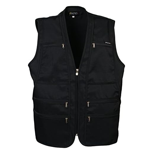 Beat the World Men's 9 Pockets Work Utility Vest Military Photo Safari Travel Vest Black L