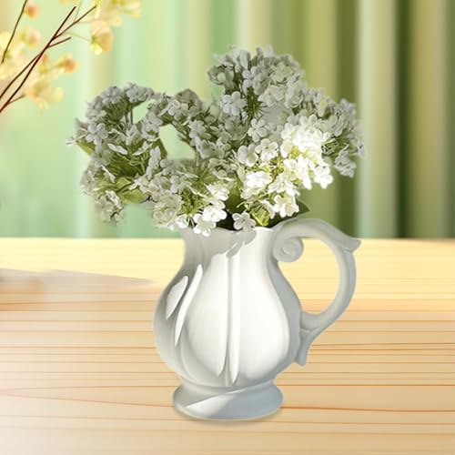 Jarrón blanco floral decorativo para solucionar rincones vacíos en estanterías de interior 8