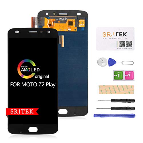 SRJTEK for Motolora Moto Z2 Play Screen Replacement Parts for Motorola Z2 Play LCD Replacement, XT1710-01 XT1710-02 XT1710-06 XT1710-07 Touch Screen Digitizer Glass Display Assembly Repair kit(Black)