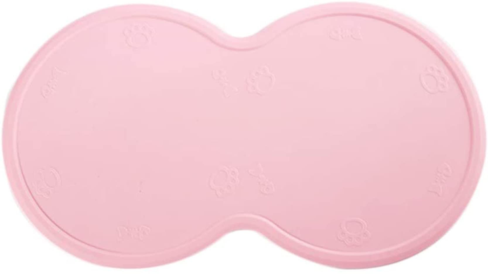 Tappetino in silicone impermeabile antiscivolo per cani e gatti, tappetino per cibo per animali domestici, tappetino in silicone, 48 x 27 cm (rosa)