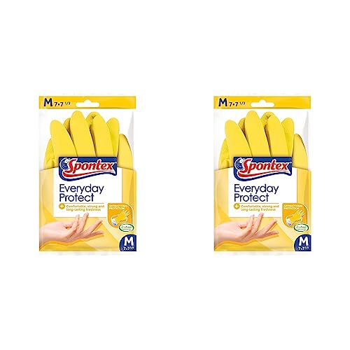 Spontex Everyday Rubber Gloves, size Medium, One Pair of Gloves (Pack of 2)