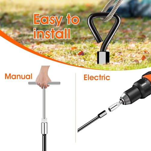 Bodenanker Erdanker Set - 4 Stück Heavy Duty Zum Eindrehen für Zelte, Trampolin, Schaukelgestell, Garten, Vordach - Zeltanker, Zeltschrauben für Camping, Widerstandsfähig Gegen Starken Wind