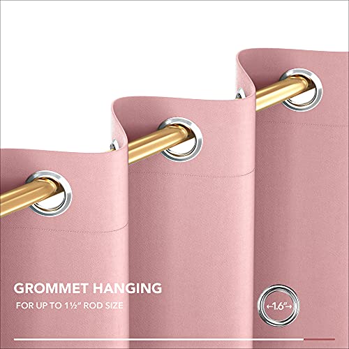 Deconovo Thermal Insulated Blackout Curtains, Noise Reducing Window Drapes 2 Panels, Grommet Window Shades For Adults Bedroom, Each 42X95 In, Coral Pink #TOP2