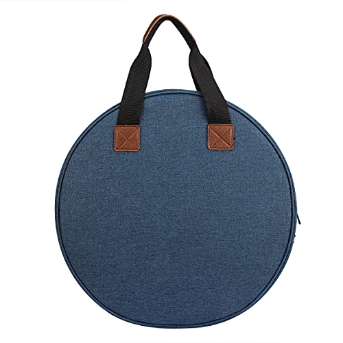 Image of Embroidery Bag for Cross Stitch Project, Embroidery Supplies Organizer Storage Portable Carrying Case Travel Tote for Embroidery Hoops,Floss,Cross Stitch Tools,Blue [Bag Only]