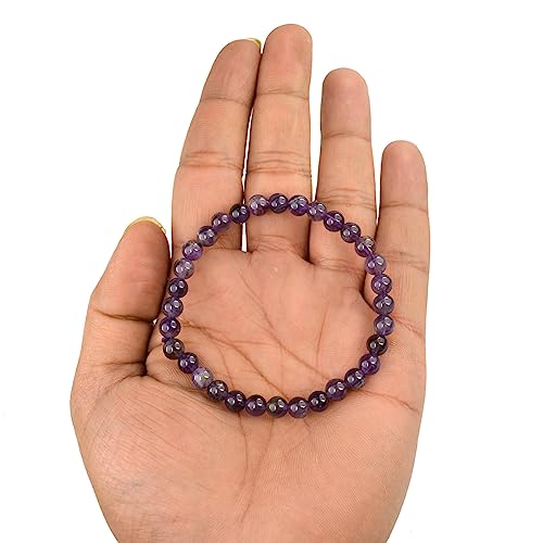 Image of Reiki Crystal Products Certified Natural Crystal Stone Bracelet 6 mm Round Beads for Men & Women | Premium Gemstone Jewellery Collection | Reiki Charged | Multiple Stone Variants Available