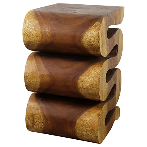 Haussmann® Wood Wave Verve Accent Snake Table 12 X14 X 20 In H Oak Oil #TOP4