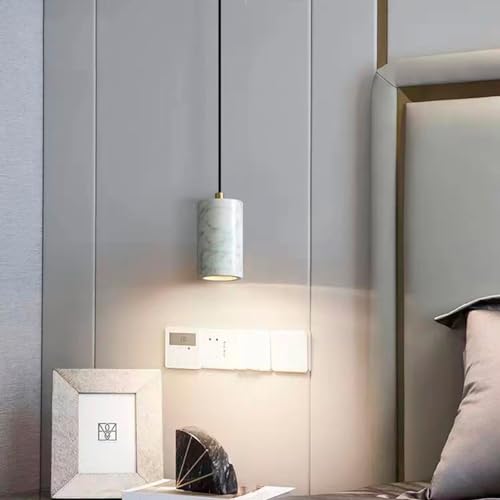 Lampe suspendue en verre et marbre vert lustre compact pour petite chambre
