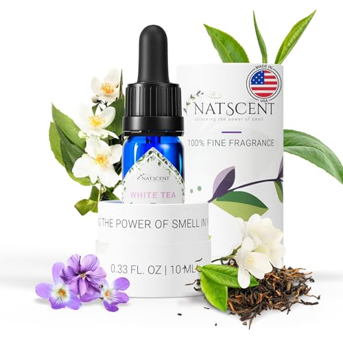 Natscent White Tea Essential Oils for Diffusers for Home, Nature-derived White Tea Diffuser Oil, Long-Lasting & Family-Friendly Diffuser Oils Scents, IFRA Certified, Cold Air & Ultrasonic - 0.33 0z