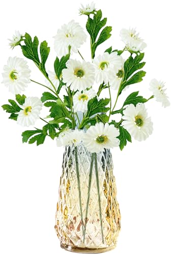 astylishome White Artificial Daisies Faux Flower - Floral Arrangement Cemetery Decoration Grave Ornaments 5001