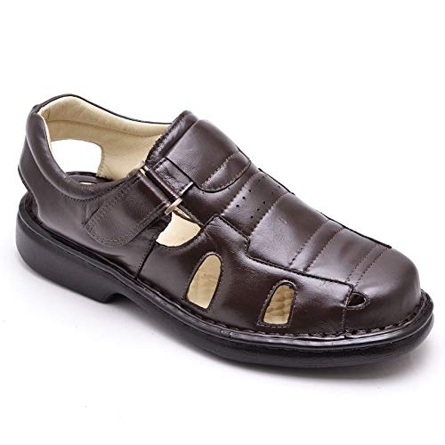 Sandália masculina fechada (39, Café)