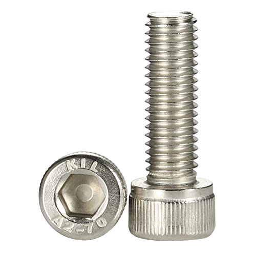 M5-0,8 x 12 mm Innensechskantschrauben, 304 Edelstahl 18-8, helle Oberfläche, DIN 912, Vollgewinde, 100 Stück Cover