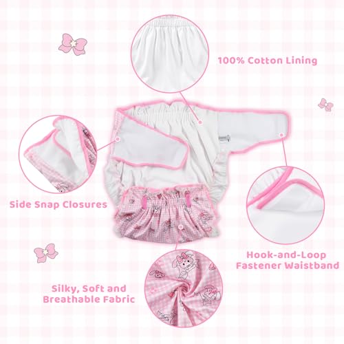 Image of Littleforbig Silky Adult Ribbon Omutsu Diaper Wrap Cover Washable Adjustable Reusable Waterproof - Bunnies & Bows Usagi