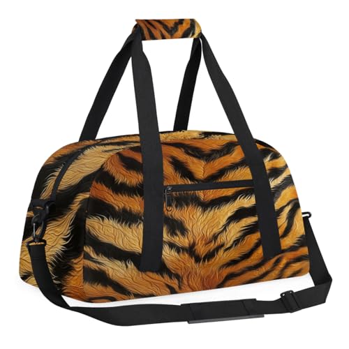 Sports Duffle Bags Travel Duffle Bag Gym Bag Animal Tiger Print Weekender Travel Bag Waterproof Overnight Bag Carry On Travel Tote Bag Dance Bags