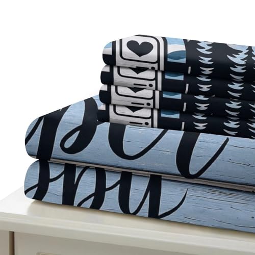 Parure de lit rétro camper trailer 260x220 cm housse couette microfibre