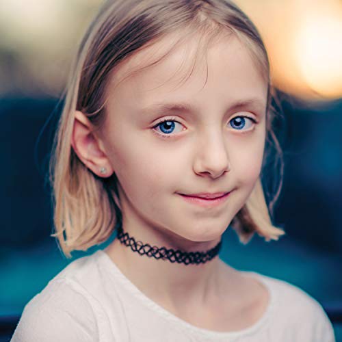 Bodyj4You 12Pc Choker Necklace Set | Henna Tattoo 90S Old-School Style | Kids Teens Girls Women | Vibrant Rainbow Black Pink Green Blue Red Clear White Multicolor | Stretch Elastic Jewelry Gift Pack #TOP3