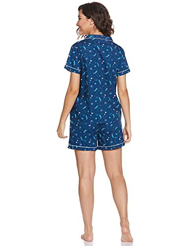 Image of Amazon Brand - Eden & Ivy Women's Cotton Regular Fit Shirt and Shorts Night Suit (Night Wear | Co-ord Set | Lounge Wear Set)