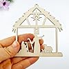 30 Pack 4 Inch Unfinished Nativity Wood DIY Crafts Cutouts Wooden Bethlehem Nativity Shaped Hanging Ornaments with Hole Hemp Ropes Gift Tags for Home Party Decoration Craft Project #4