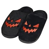 kuatalals Spooky Slides Halloween Jack O Lantern Pumpkin Indoor Outdoor Fuzzy House Slippers Shoes Gifts For Women Men