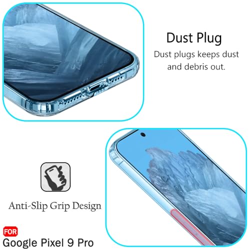 Image of TheGiftKart Back Cover Soft Case for Google Pixel 9 Pro | Best Camera Protection | Inbuilt Dust Plugs & Anti-Slip Grip | Ultra Clear Slim Back Cover Case for Google Pixel 9 Pro (Silicone, Transparent)