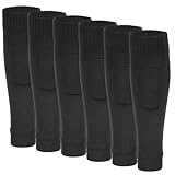 Psiriol 3 Pairs Wear-Resistant Shin Guard Sleeve, Leg Sleeves Pre-cut Soccer Sleeves Compatible with Grip Socks Shin Guards Sleeve for Men Women Soccer Basketball Running Cycling