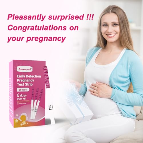 Image of Pregnancy Test Strips, Early Result hCG Detection Home Pregnancy Test, 25 Count hCG, Rapid Prenancy hCG Testing Kit, 5mm Wider 25mIU /mL, High Accuracy with Ultra-Sensitive Detection