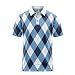 Scale Wear Design Men Argyle Golf Polo Shirt – Light Moisture Wicking Performance Casual Short Sleeve Relaxed Fit Quick Dry Tennis Pickleball Blues