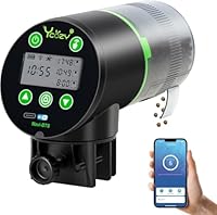 Ycozy WiFi Futterautomat Aquarium, Steckernetzteil Fischfutter Automat mit EU-Stecker und USB-C-Kabel, Gesteuerter Timer Futterautomat Fische mit LCD Display Futterautomaten für Aquarium Navi-BTS